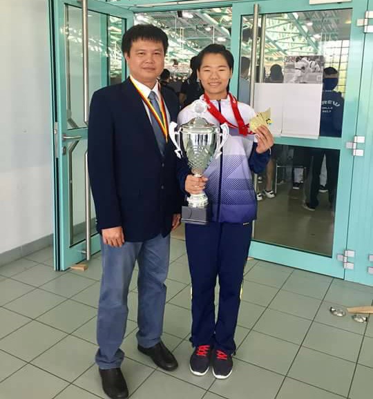 Thầy của Nguyễn Thị Ngoan tự hào về tấm HCV thế giới Karatedo - 2 Thầy trò HLV Lê Tùng Dương và VĐV Nguyễn Thị Ngoan