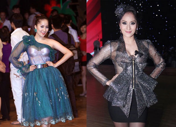 “Nhức mắt” với xiêm y hớ hênh, kì dị của sao Việt trên ghế nóng - 4 Khánh Thi thường bị soi về trang phục khi ngồi ghế nóng.