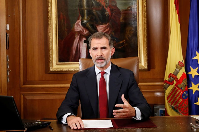 Nhà vua Tây Ban Nha chỉ trích lãnh đạo Catalonia - 1
Quốc vương Tây Ban Nha Felipe VI (Ảnh: Reuters)