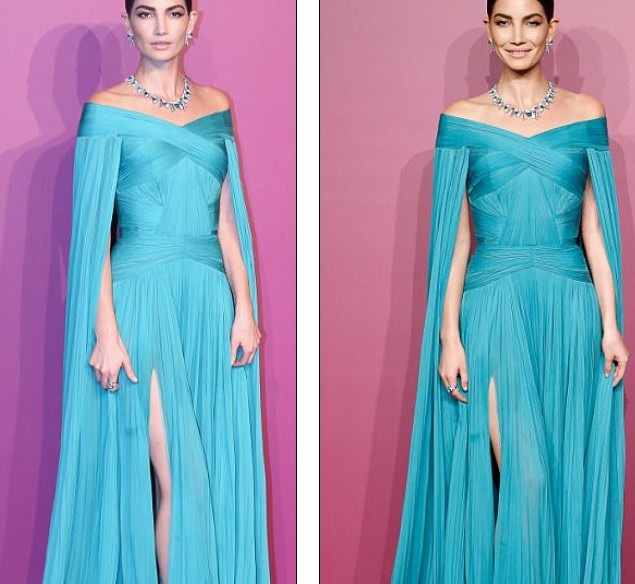 Lily Aldridge đẹp như mộng với váy xanh - 3
Lily Aldridge là tâm điểm thu hút sự chú ý khi diện bộ váy đi kèm nữ trang đồng màu sang trọng