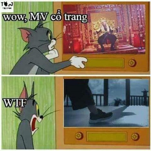 MV "Lạc trôi" của Sơn Tùng M-TP thành nguồn cảm hứng... chế ảnh - 9 Ồ, trong MV cổ trang lại xuất hiện giày thể thao.