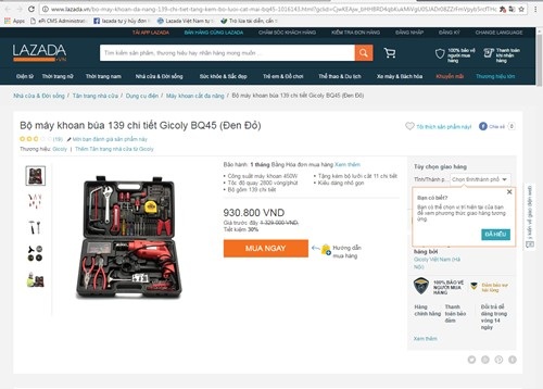 Lazada đang làm mất lòng tin từ người dùng Việt Nam như thế nào? - 4 Sản phẩm bộ máy khoan được rao bán trên Lazada mà anh Q đã đặt mua