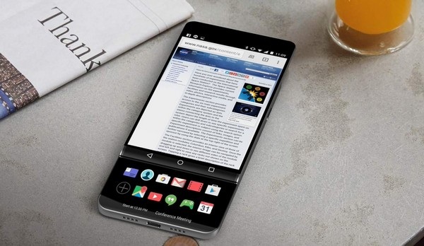 LG xác nhận thời điểm ra mắt smartphone cao cấp V30, đón đầu iPhone 8 - 2 Hình ảnh thiết kế của LG V30, với màn hình phụ dạng trượt, đã từng bị rò rỉ trước đây