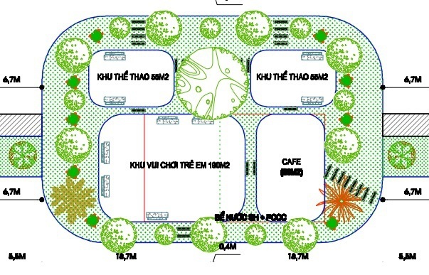 Lý giải nguyên nhân nhà ở xã hội Aranya Huế chậm tiến độ - 6 Thiết kế khu công viên dự án điều chỉnh bổ sung