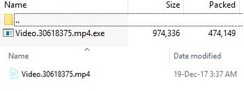 Cảnh báo mã độc phát tán rất mạnh trong cộng đồng Facebook Messenger Việt - 2 File mã độc có định dạng file thực thi (.exe), nhưng giả mạo là file video (.mp4) để qua mặt nhiều người