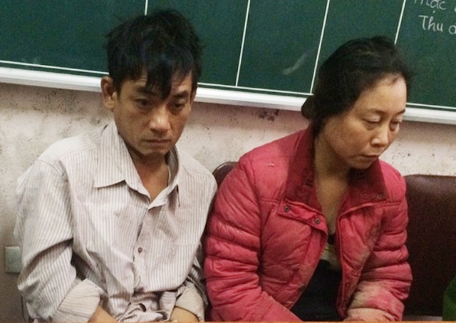 Lê Văn Ân và Hà Thị Hiền thời điểm bị bắt giữ