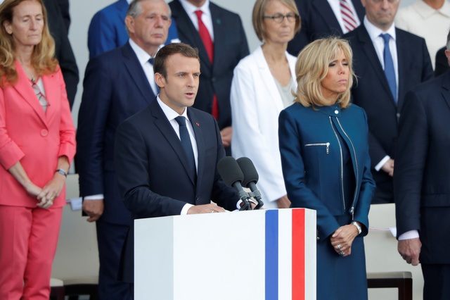 Pháp duyệt binh rầm rộ mừng quốc khánh - 4
Tổng thống Macron đọc diễn văn sau lễ duyệt binh. (Ảnh: Reuters)