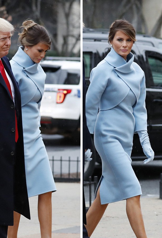 Phu nhân ông Trump diện váy ấn tượng trong ngày nhậm chức của chồng - 2
Bà chủ Nhà Trắng tương lai diện bộ đồ xanh của hãng thời trang cao cấp Ralph Lauren.