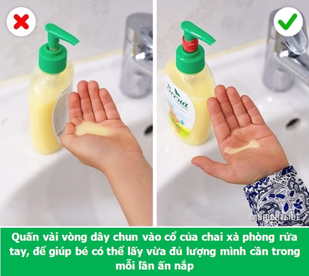 Bố mẹ muốn chăm con thật khéo thì cần "đút túi" những mẹo này - 2 Khống chế lượng xà phòng rửa tay đủ cho bé dùng