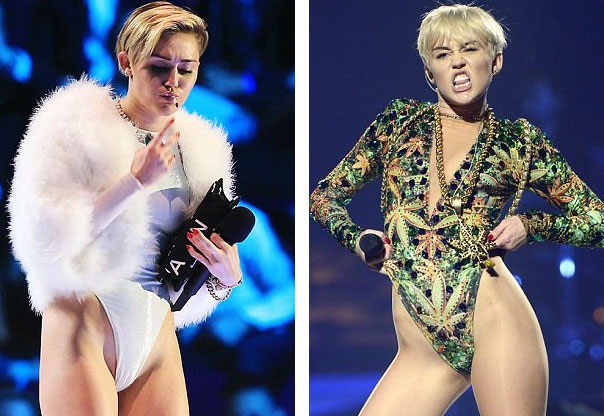 
Miley once fell downhill and caused a storm on social networks because of her offensive images on stage.
