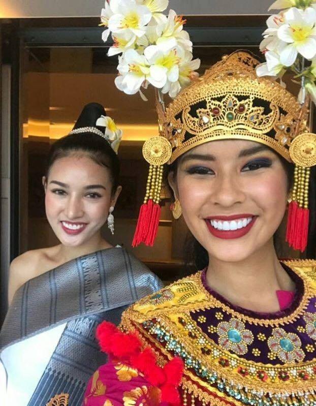 Những hình ảnh đầu tiên của Mỹ Linh tại cuộc thi Hoa hậu Thế giới 2017 - 20
Hoa hậu Lào (trái) và Hoa hậu Indonesia
