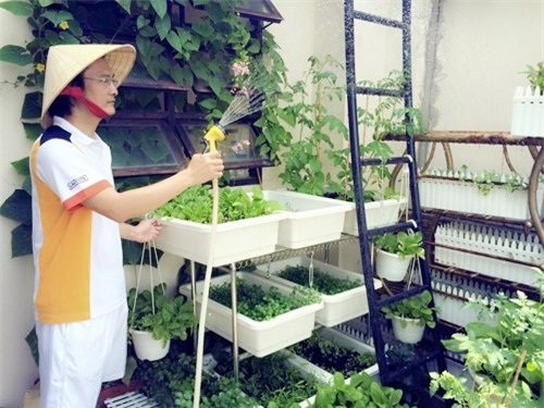 Việc làm vườn mang lại niềm vui mới cho nhạc sĩ Nhất Huy ở tuổi tứ tuần.