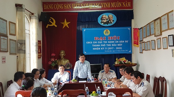Kiểm tra công tác thi hành án dân sự tại tỉnh Bình Dương - 1 Ông Mai Lương Khôi - Phó Tổng cục trưởng Tổng cục Thi hành án dân sự, Bộ Tư pháp, phát biểu tại buổi làm việc.