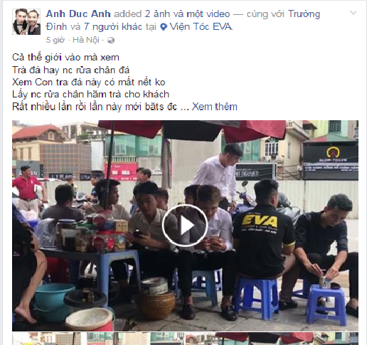 Chủ salon tóc đính chính gì sau clip "pha trà đá bằng nước rửa chân"? - 2 Dòng trạng thái với lời cảnh báo