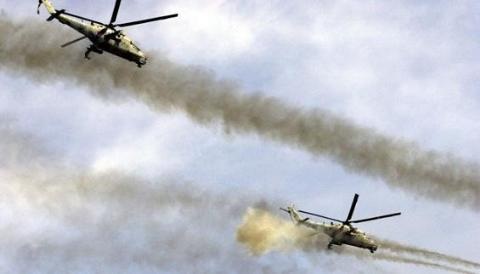 Máy bay trực thăng của không quân Nga hỗ trợ quân đội Syria