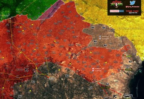 Quân Assad phá vây Deir Ezzor, tiến sát Deir Hafer - 1 Bản đồ chiến sự vùng nông thôn phía đông Aleppo