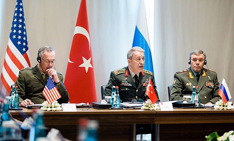 Nga và Mỹ đang dần đạt được thỏa thuận về xung đột ở Syria? - 1 Tư lệnh quân đội 3 nước Mỹ, Nga và Thổ Nhĩ Kỳ đạt thỏa thuận chung về Syria hôm 7-3.
