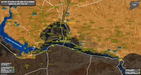 Bản đồ chiến sự tại Raqqa