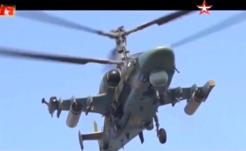Mỹ đoán việc thử nghiệm sát thủ Ka-52K tại Syria - 1 Trực thăng Ka-52K thử nghiệm trên tàu Đô đốc Kuznetsov.