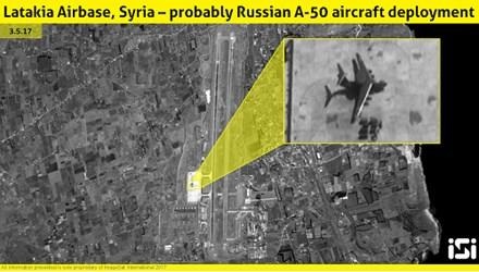 Vì sao A-50U và Tu-214R xuất hiện tại Syria? - 1 Hình ảnh vệ tinh cho thấy chiếc A-50U của Nga tại Syria