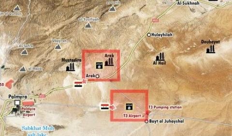 Nga-Syria "nhịn" Israel để "đấu" Mỹ - 2 Quân đội Syria đang nỗ lực chiếm sân bay T3, tiến sang phía đông để ngăn chặn Mỹ-Anh hậu thuẫn cho FSA đánh lên Deir Ezzor