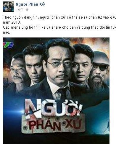 Thực hư việc VFC mua thêm bản quyền làm tiếp phần 2 "Người phán xử"? - 1 Thậm chí mới đây, trên trang Fanpage chính thức của bộ phim còn đăng thông tin cho biết, phần 2 của Người phán xử sẽ ra mắt khán giả vào đầu năm 2018.