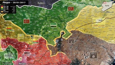 Syria chạy đua chiếm al-Bab với Thổ Nhĩ Kỳ và FSA - 2 Quân đội Thổ Nhĩ Kỳ đã tiến sâu hơn 30km trong lãnh thổ Syria