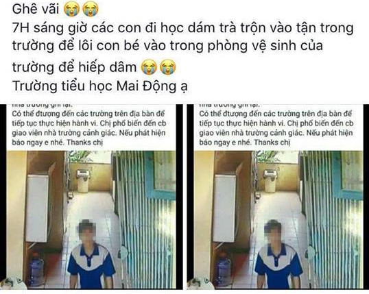 Nam thanh niên đột nhập trường tiểu học “sờ mó” học sinh - 1 Hình ảnh đối tượng có hành vi xấu với học sinh được một tài khoản Facebook chia sẻ. (Ảnh chụp màn hình)
