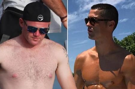 Rooney được phen bẽ mặt khi cởi áo khoe thân giống C.Ronaldo - 1 Rooney vừa bị so sánh với C.Ronaldo