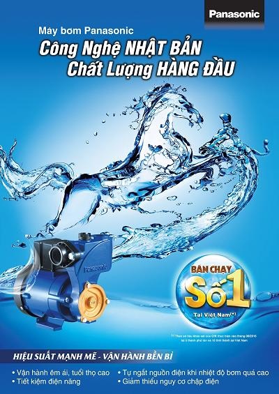 Cách xử lý 5 sự cố về nước thường gặp trong gia đình - 1 Máy bơm Panasonic được nhập khẩu nguyên chiếc từ Indonesia, sản xuất theo tiêu chuẩn chất lượng và dây truyền Nhật Bản đảm bảo hoạt động bền bỉ và vận hành êm ái, với chế độ bảo hành lên đến 24 tháng.
