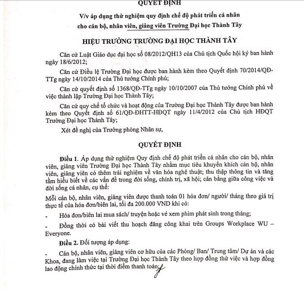 Trường đại học đầu tiên “trả tiền” cho giảng viên để đọc sách, xem phim - 1
Trường Đại học Thành Tây là trường đầu tiên ban hành quyết định “thưởng nóng” cho những cán bộ, giảng viên tích cực đọc sách, xem phim mỗi tháng.