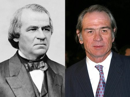 Trong khi đó, Tommy Lee Jones lại có nhiều nét gợi nhắc tới Tổng thống Abraham Lincoln.