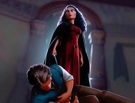 “Soi” lỗi hài hước trong các bom tấn Hollywood - 11 Trong “Tangled”, chẳng hề có chút máu me nào xuất hiện khi Flynn bị đâm