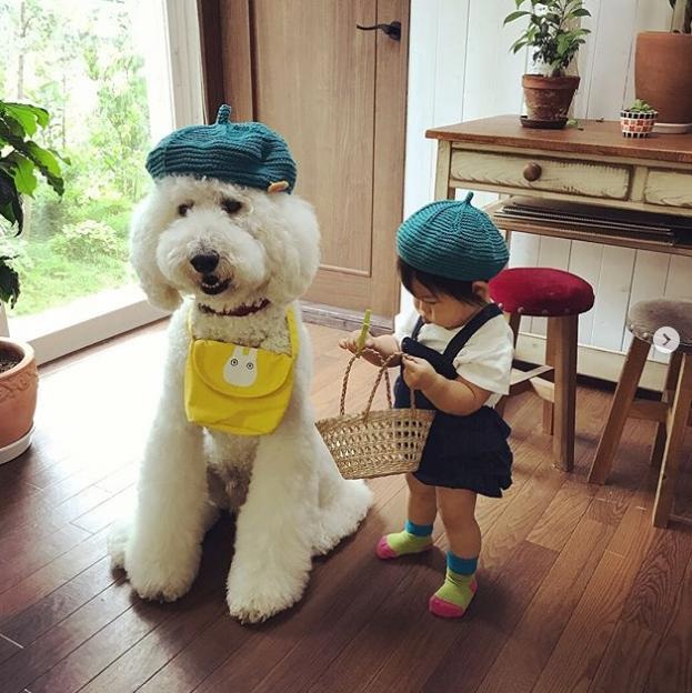 Tình bạn của bé 14 tháng tuổi và người bạn 4 chân khiến ai nhìn cũng thích mê - 14 Mũ nồi xinh xinh, xem chúng tớ đáng yêu chưa kìa!