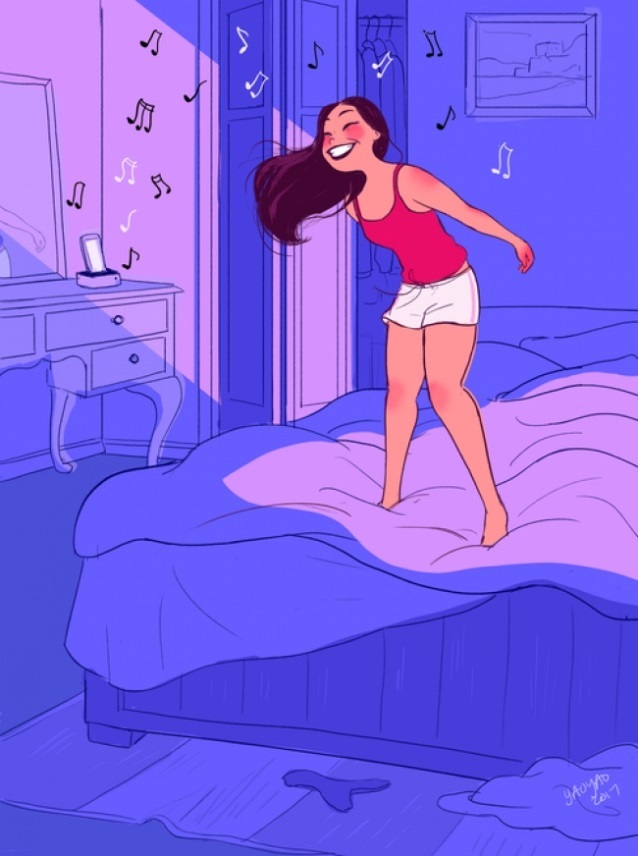 Cái thú của độc thân - bộ ảnh đầy an ủi cho nàng "ế bền vững" - 14 Nghe nhạc rồi nhảy nhót quên trời đất