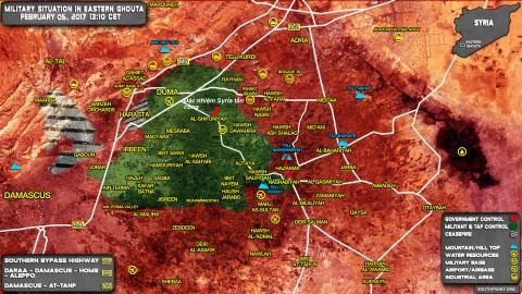 Hồi kết Damascus: Quân Syria đại thắng - 3 Bản đồ chiến sự khu vực Đông Ghouta, ngoại ô Damascus.