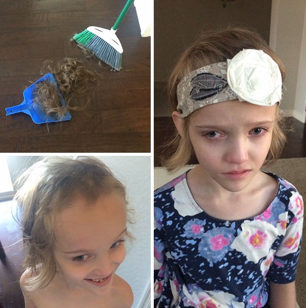 Chết cười với những bức ảnh khi bọn trẻ tự tay cắt tóc - 2