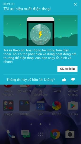 HTC U Ultra mới sẽ có hàng tại Việt Nam từ ngày 08/3 - 2 Trợ lý ảo trên HTC U sẽ tối ưu hiệu suất của máy, nhắc sạc pin, cảnh báo thời tiết, giới thiệu nhà hàng cho chủ nhân và nhiều nhắc nhở khác.