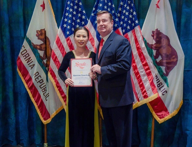 Hoa hậu Kristine Thảo Lâm không thể che giấu được sự hạnh phúc to lớn của mình