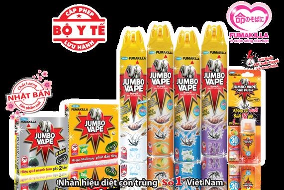 Fumakilla - Vì cuộc sống của bạn! - 2 Nhang trừ muỗi JUMBO VAPE mới với công thức hoàn toàn mới, hạ gục Muỗi ngay phút đầu tiên, bảo vệ gia đình khỏi muỗi Vằn truyền bệnh SXH và virus ZIKA. Sản phẩm có mùi hương hoa Lài và hoa Lavender thơm ngát, tạo cảm giác dễ chịu và thoải mái khi sử dụng.