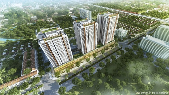 The K – Park gồm 3 tòa căn hộ cao lần lượt 23, 25 và 27 tầng