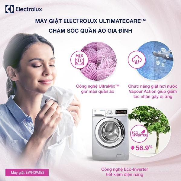 Xóa tan ác mộng giặt giũ ở chung cư chỉ với 1 cách đơn giản - 2 Máy giặt Electrolux chăm sóc quần áo, giúp việc giặt giũ nhẹ nhàng hơn.