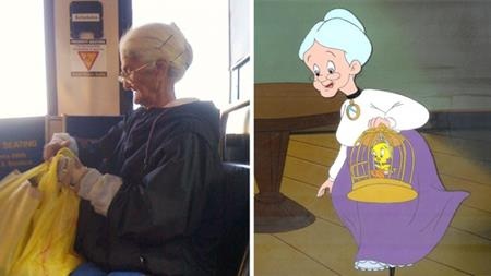 Thích thú khi “đối đầu” với các nhân vật hoạt hình kinh điển - 2 Cụ già trong “Looney tunes” dường như đã bước từ màn ảnh ra ngoài đời thực