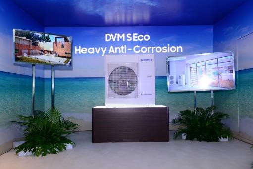 Samsung tiếp tục cải tiến công nghệ cho điều hoà không khí hệ thống - 2 Dàn nóng điều hòa không khí DVM S Eco Anti-Corrosion được phủ lớp chống ăn mòn muối biển ở tất cả các thành phần bên ngoài và bên trong máy, giúp tăng tuổi thọ máy lên gấp nhiều lần.