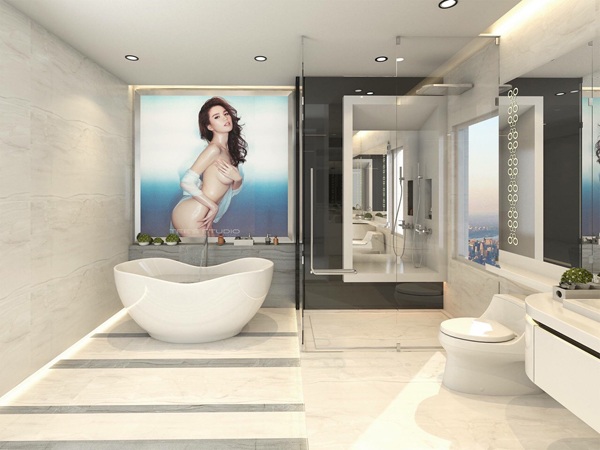 Khám phá căn hộ 20 tỷ đồng "sang chảnh" của Ngọc Trinh - 10
Phòng tắm long lanh của người yêu tỷ phú Hoàng Kiều.