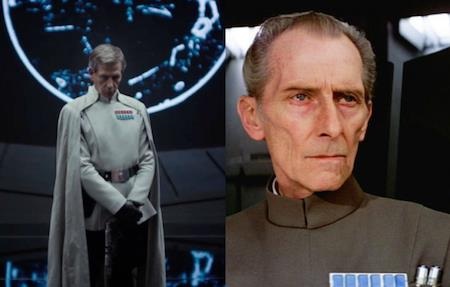 Khi các sao nam “hồi xuân” trên màn ảnh - 3 Hơn hai mươi năm sau ngày Peter Cushing qua đời, các nhà sản xuất tại Hollywood đã giúp nam tài tử sống lại trên màn ảnh với vai diễn Tarkin trong phần phim “Rogue one: A star wars story”. Công nghệ CGI còn đặc biệt giúp tái hiện những hình ảnh của Peter Cushing khi ngôi sao người Anh đang ở độ tuổi ngũ tuần, giống với thời điểm mà Cushing tham gia vào phần phim “Star wars IV: A new hope” hồi năm 1977.
