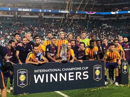 Tay golf huyền thoại Tiger Woods vui mừng khi được gặp Messi - 3 Barca đã vô địch giải giao hữu ICC 2017 một cách đầy thuyết phục