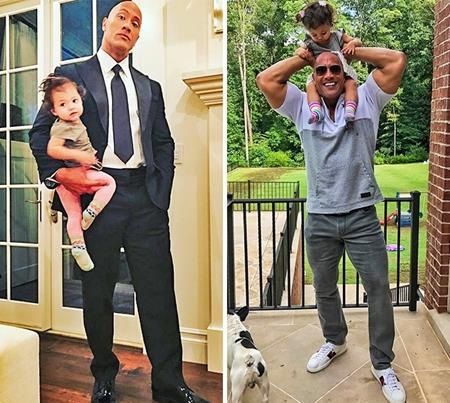 “Tan chảy” trước những ông bố mẫu mực của làng giải trí - 3 Dwayne “The Rock” Johnson có thể là một ngôi sao hành động rất “ngầu” tại Hollywood nhưng về đến nhà, nam tài tử sẵn sàng “đội con gái lên đầu” theo cả nghĩa đen lẫn nghĩa bóng.