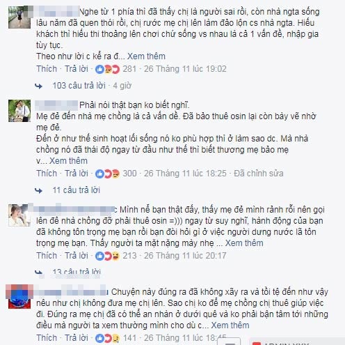 Rơi nước mắt cảnh mẹ đẻ lên chăm cháu bị mẹ chồng đuổi ra khỏi nhà - 2 Bình luận bày tỏ quan điểm của cư dân mạng. (Ảnh chụp màn hình)