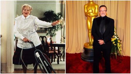 Khi sao “mi nhon” ngoài đời nhưng vẫn béo tốt trên màn ảnh - 5 Robin Williams đã có màn biến đổi giới tính hết sức ấn tượng trong phim “Mrs. Doubtfire” và bộ đồ độn mà nam tài tử mặc trong tác phẩm này đã được bán với giá 20.400 đô la Mỹ trong một cuộc đấu giá hồi năm 2015.